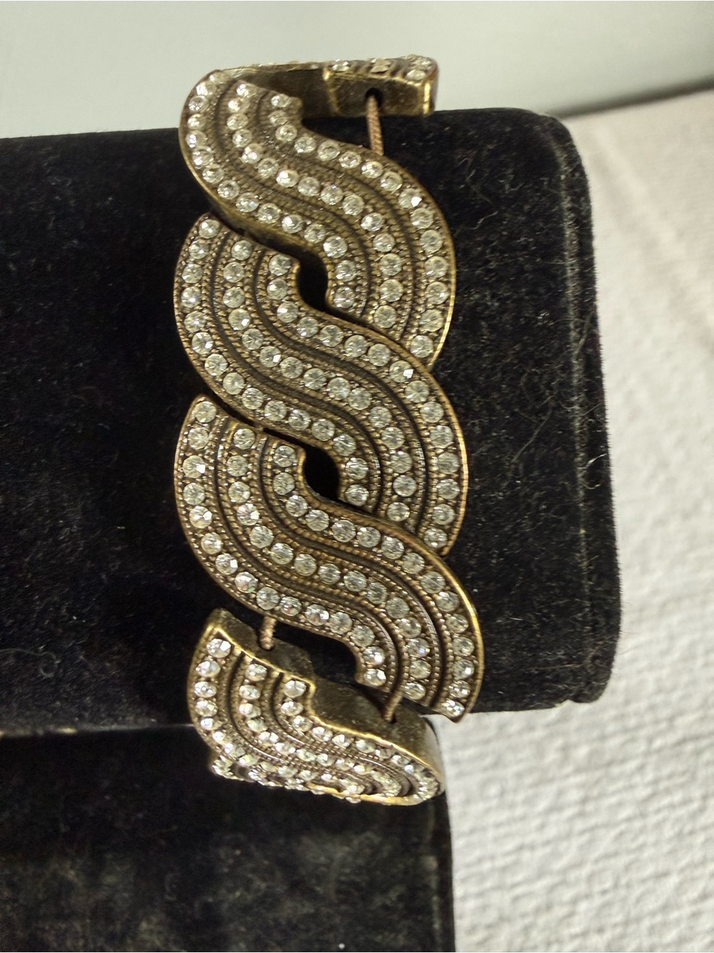 Gold-Tone Crystal Link Bracelet - Elegant Women's Jewelry